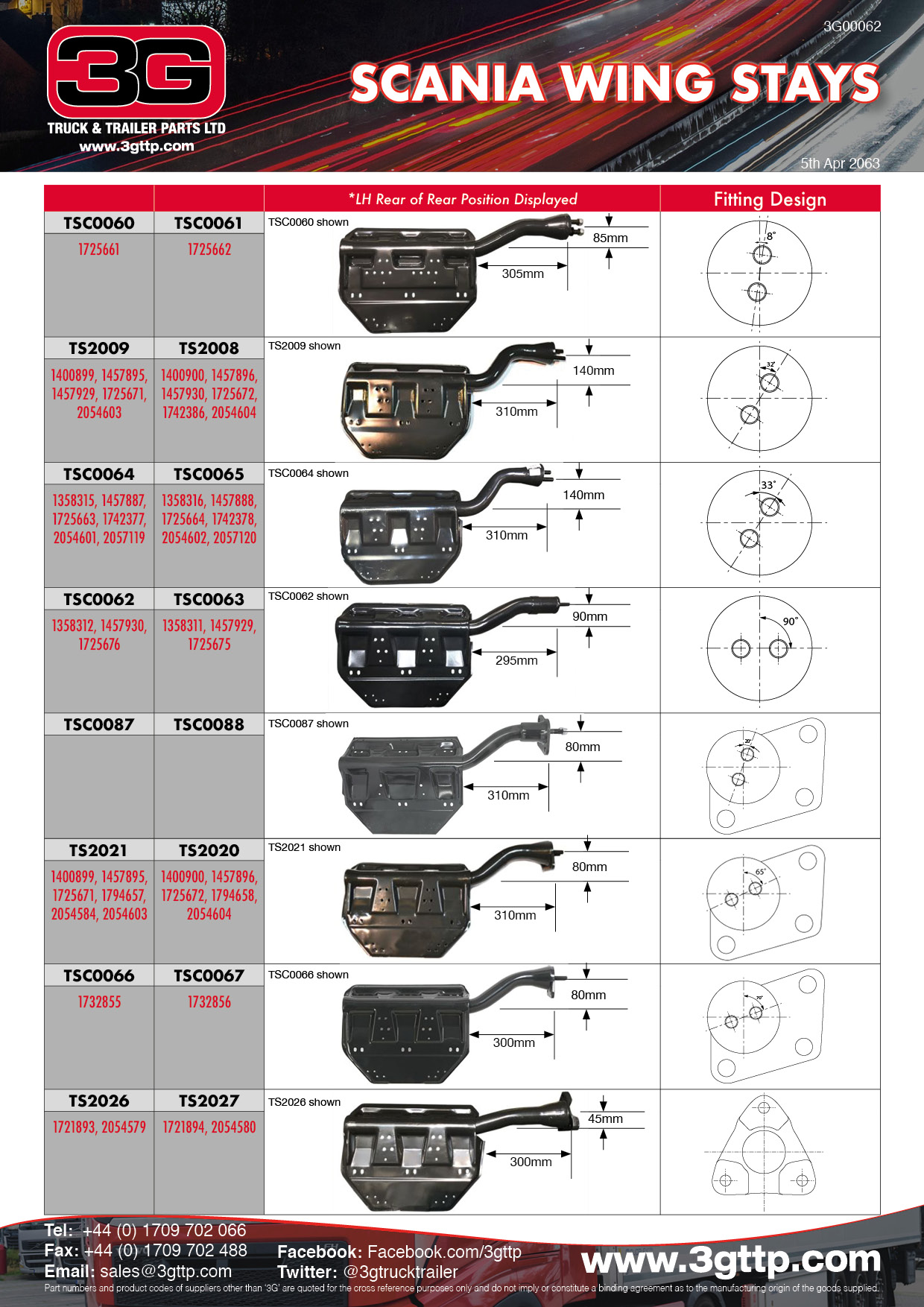 WING STAY L/H FRONT OF REAR TO REPL SCANIA All Truck & Trailer Parts