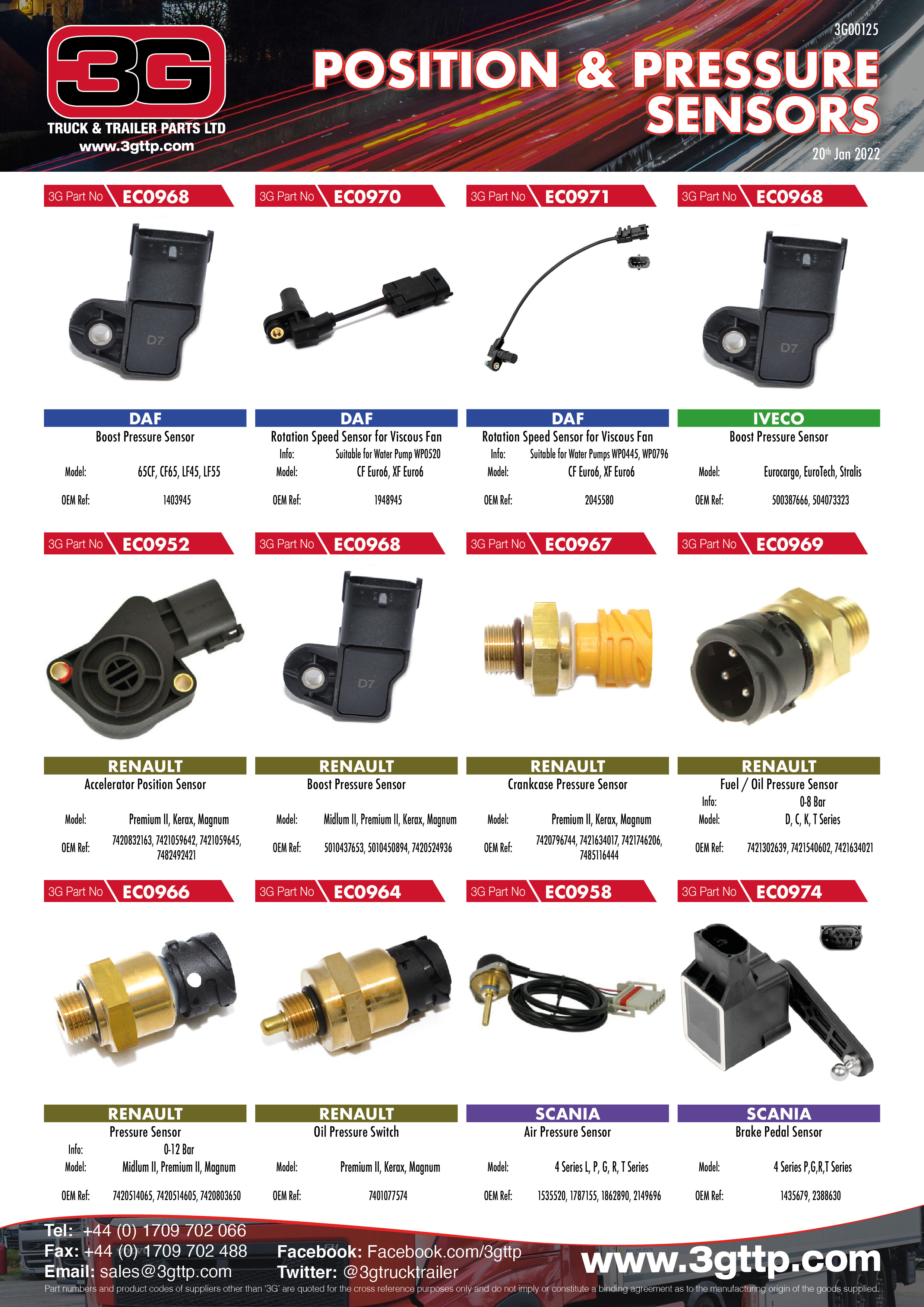 BOOST PRESSURE SENDER TO REPL VOLVO/RENAULT All Truck & Trailer Parts
